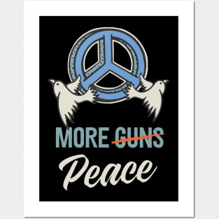 Peace Sign Doves Anti Guns Hippie Posters and Art